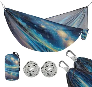 ATTX Beautiful Beach Scene Camping Hammock - Lightweight & Portable Hammocks, Heavy Duty 330lbs Capacity for Indoor, Hiking, Backpacking, Travel, Backyard, Beach#82