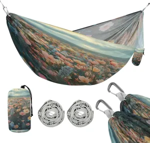 ATTX Floral Landscapes Camping Hammock - Lightweight & Portable Hammocks, Heavy Duty 330lbs Capacity for Indoor, Hiking, Backpacking, Travel, Backyard, Beach#11