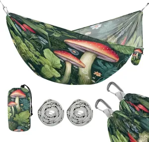 ATTX Green Mushroom Flower Camping Hammock - Lightweight & Portable Hammocks, Heavy Duty 330lbs Capacity for Indoor, Hiking, Backpacking, Travel, Backyard, Beach#293