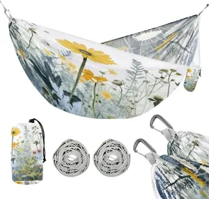ATTX Wildflowers Butterfly Camping Hammock - Lightweight & Portable Hammocks, Heavy Duty 330lbs Capacity for Indoor, Hiking, Backpacking, Travel, Backyard, Beach#189
