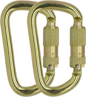 Auto Locking Carabiner 45KN=10000lbs Heavy Duty Large Clip Climbing Carabiner Twist Lock Carabiners for Rock Climbing, Camping, Gym,Rescue (CE Rated,D Shape)