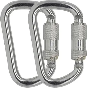 Auto Locking Carabiner 45KN=10000lbs Heavy Duty Large Clip Climbing Carabiner Twist Lock Carabiners for Rock Climbing, Camping, Gym,Rescue (CE Rated,D Shape)