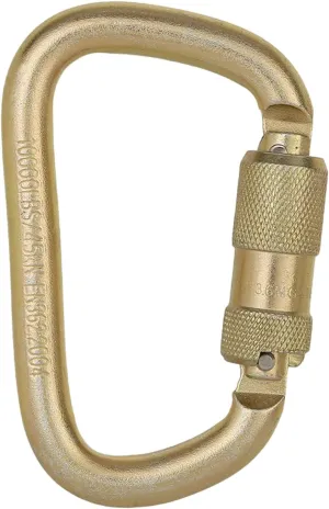 Auto Locking Carabiner Climbing, Steel Golden Carabiners Clip, Small Quick Release Rescue for Rock and Tree Climbing