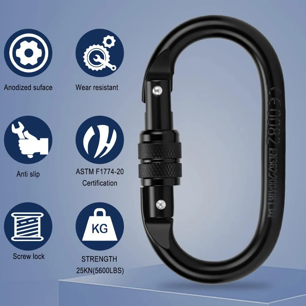 Auto Locking Carabiner Heavy Duty Carabiner, Carabiner Clips(25KN=5600 lbs), Large Carabiner Clip for Keychains,Hammock,Camping, Gym, Hiking, Outdoor,Dog Leash