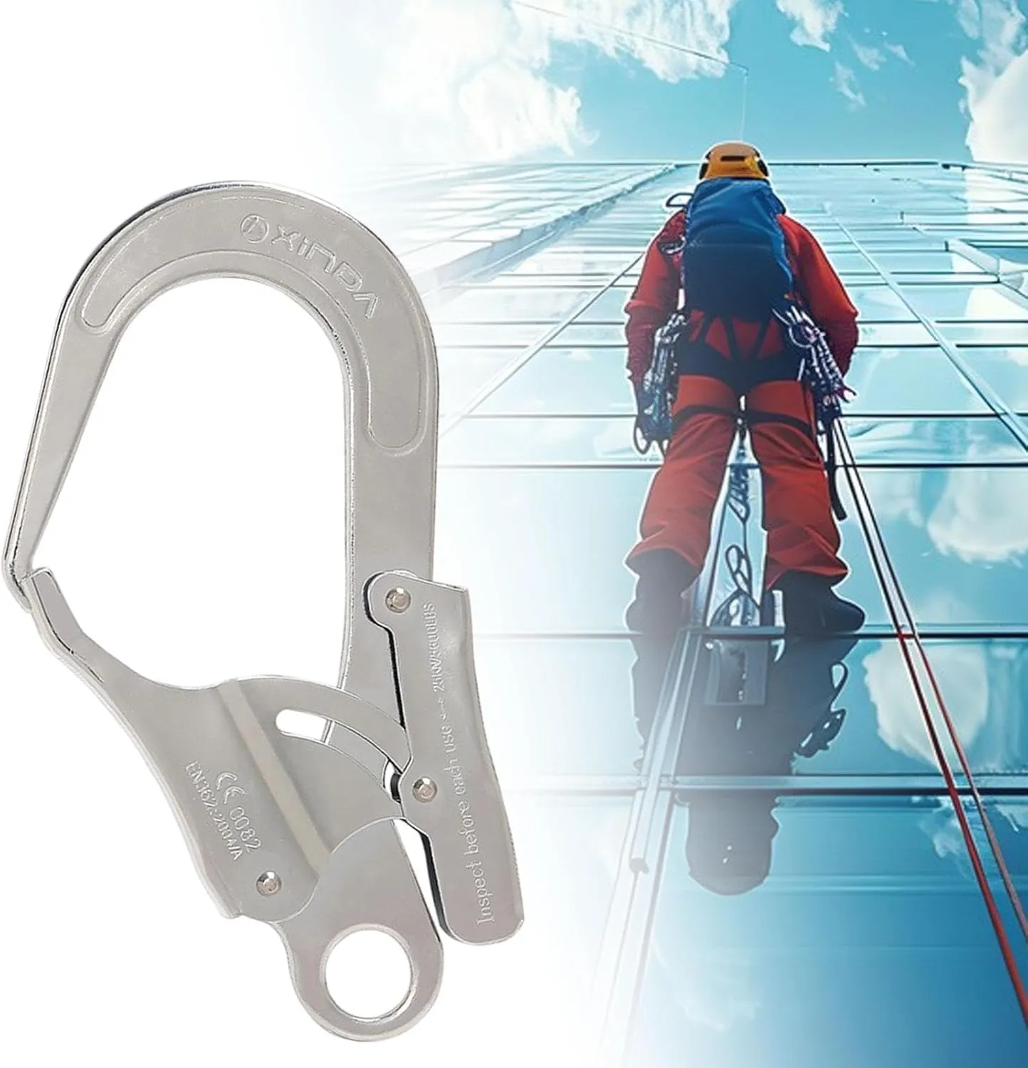Auto Locking Carabiner Locking Snap Hook Sturdy Lock Hook Metal Practical Spring Snap Hook Clip for Climbing Downhill Outdoor