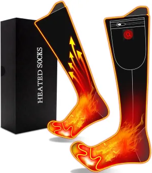 Autocastle 7.4V Heated Socks Electric Heated Socks for Men Women Rechargeable Battery Heating Socks Winter Warm Thermal Socks Washable Unisex Foot Warmers for Hunting Camping Skiing Hiking Outdoors