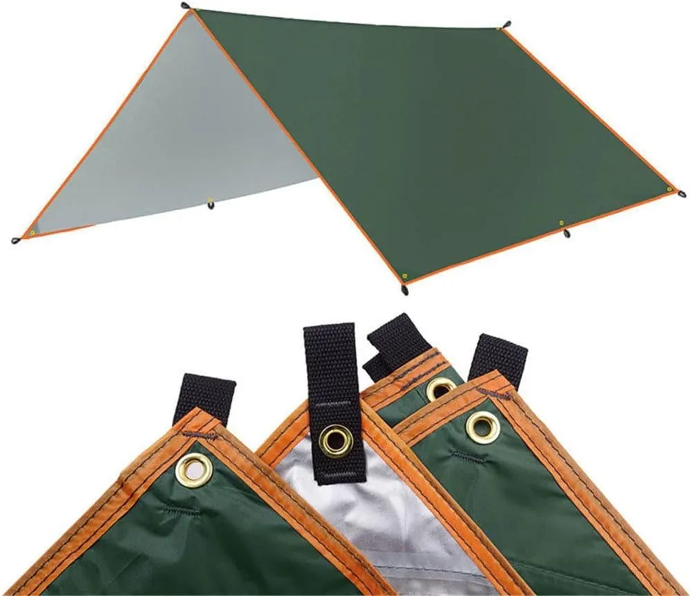 Awning Waterproof Tarp Tent Shade Ultralight Garden Canopy Sunshade Outdoor Camping Hammock Rain Fly Beach Sun Shelter(Color:Gray)