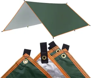 Awning Waterproof Tarp Tent Shade Ultralight Garden Canopy Sunshade Outdoor Camping Hammock Rain Fly Beach Sun Shelter(Color:Gray)
