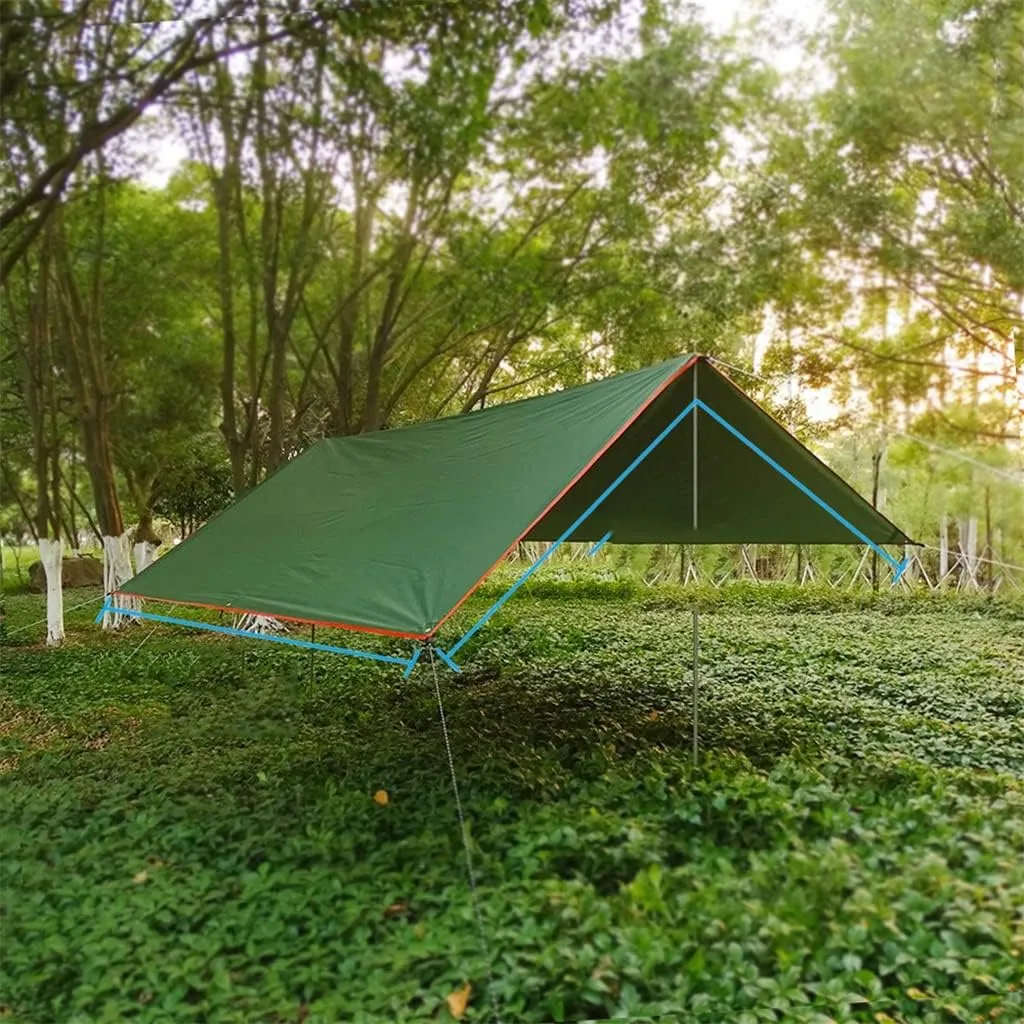 Awning Waterproof Tarp Tent Shade Ultralight Garden Canopy Sunshade Outdoor Camping Hammock Rain Fly Beach Sun Shelter(Color:Gray)