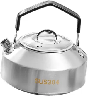 balacoo Space-saving Stainless Steel Kettle Portable Outdoor Tea Pot Ideal for Camping Hiking Outdoor Activities