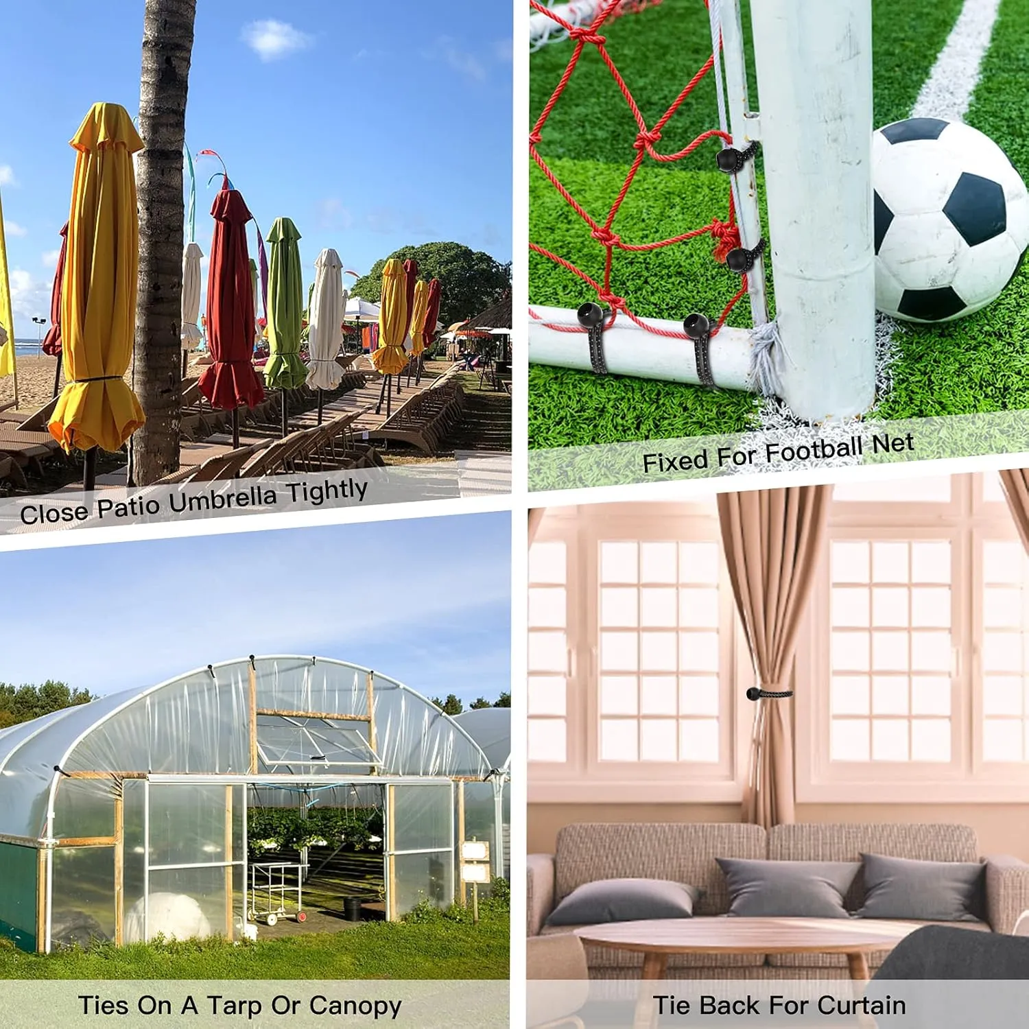 Ball Bungee Cords 6 Inch 50 PCS Tarp Ball Bungee Heavy Duty Canopy Tie Downs for Tarps,Camping, Shelter,Cargo,Holding Wires,Tent Poles with UV Resistant