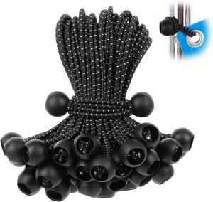 Ball Bungee Cords 6 Inch 50 PCS Tarp Ball Bungee Heavy Duty Canopy Tie Downs for Tarps,Camping, Shelter,Cargo,Holding Wires,Tent Poles with UV Resistant