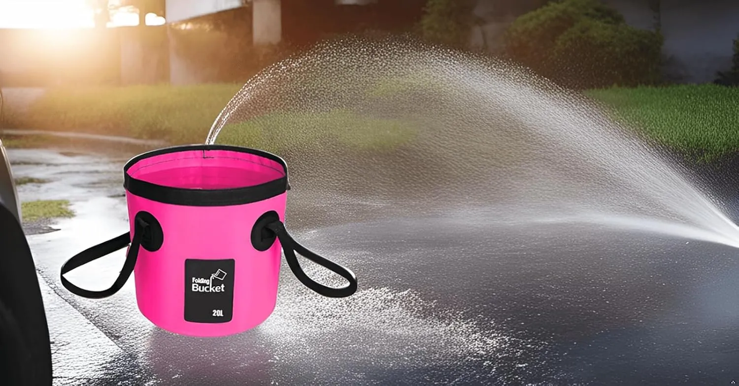 BANCHELLE Collapsible Bucket Water Container Portable Folding Camp Wash Basin for Outdoor Traveling Hiking Fishing Car Washing Gardening Camping 2 PCS