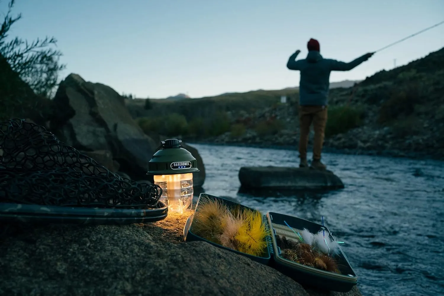 Barebones Beacon Hanging Light – Olive Drab, Rechargeable LED Camping Lantern with Adjustable Brightness – Weatherproof Vintage-Style Hanging Lantern for Outdoor Adventures and Year-Round Use