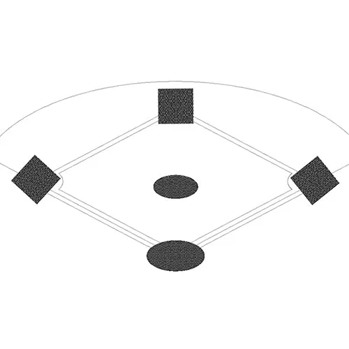 Baseball Tarp with Ground Stakes (20 ft. Round - 6 oz. Polyethylene) (Pitcher 's Mound) (White or Silver - Reversible)