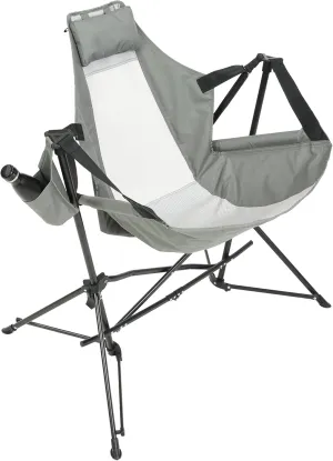 Beach-Hammock Rocking-Camping Chair-Folding Outdoor - Swinging Chair Portable with Pillow Cup Holder Poolside Patio for Garden Lawn Backyard Fishing Picnics (Gray)