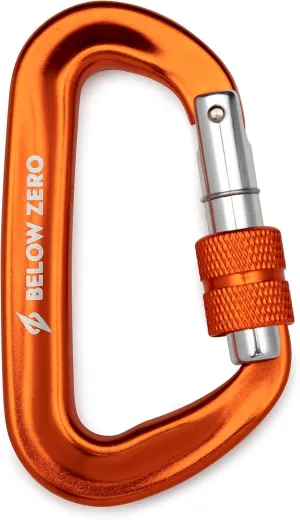 BELOW ZERO 12kN Large Carabiner Clip, Heavy Duty Lightweight Locking Tactical Key Clip,Compact Size Aluminum Hooks For Securing Pets, Outdoor Use, Camping, Hiking, Hammock, Harness, D Ring Keychain