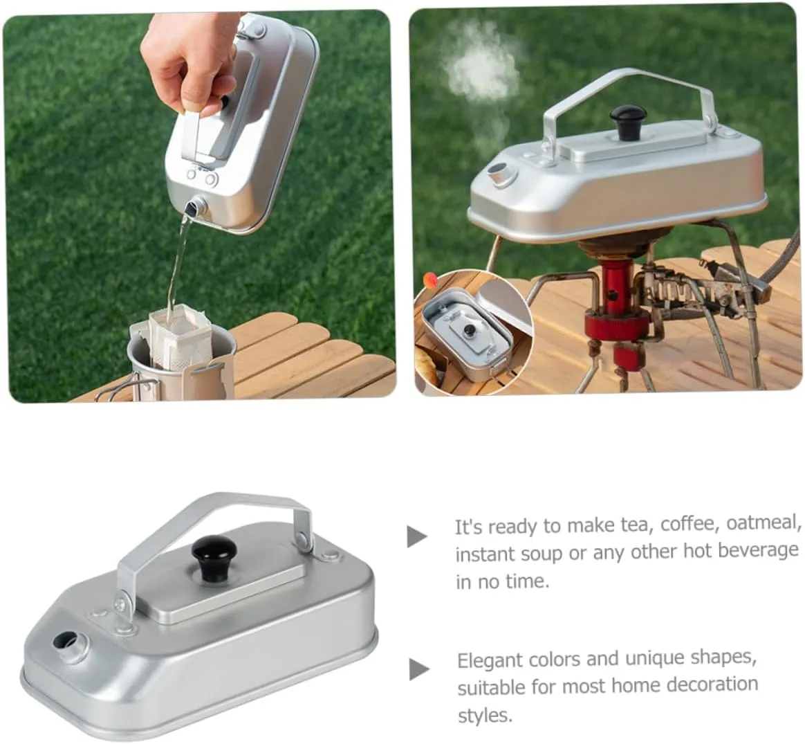 BESPORTBLE 2pcs Portable Stovetop Kettle Aluminium Alloy Camping Kettle for Tea Boil