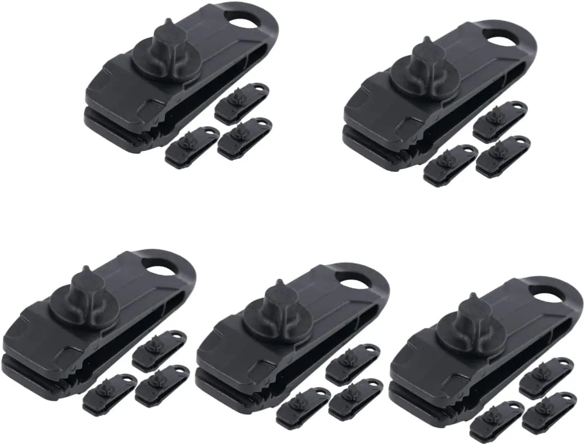 BESPORTBLE 5sets Heavy Duty Tarp Clips for Tent Camping Dark Tent Windproof Tarp Small Clips 4pcs*5