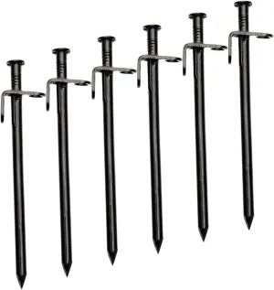 BESPORTBLE 6pcs Heavy Duty Tent Stakes Tent Pegs for Outdoor Camping Windproof Canopy Supports Metal Ground Spikes for Tarp Stability
