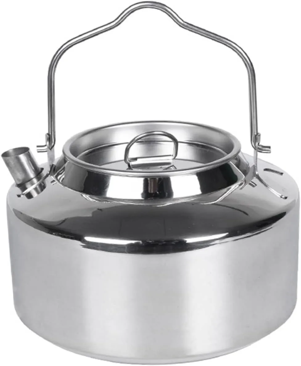 BESPORTBLE Camping Coffee Portable Kettle Handle Outdoor Water Pot Stainless Steel Heat Milk or Tea Fast