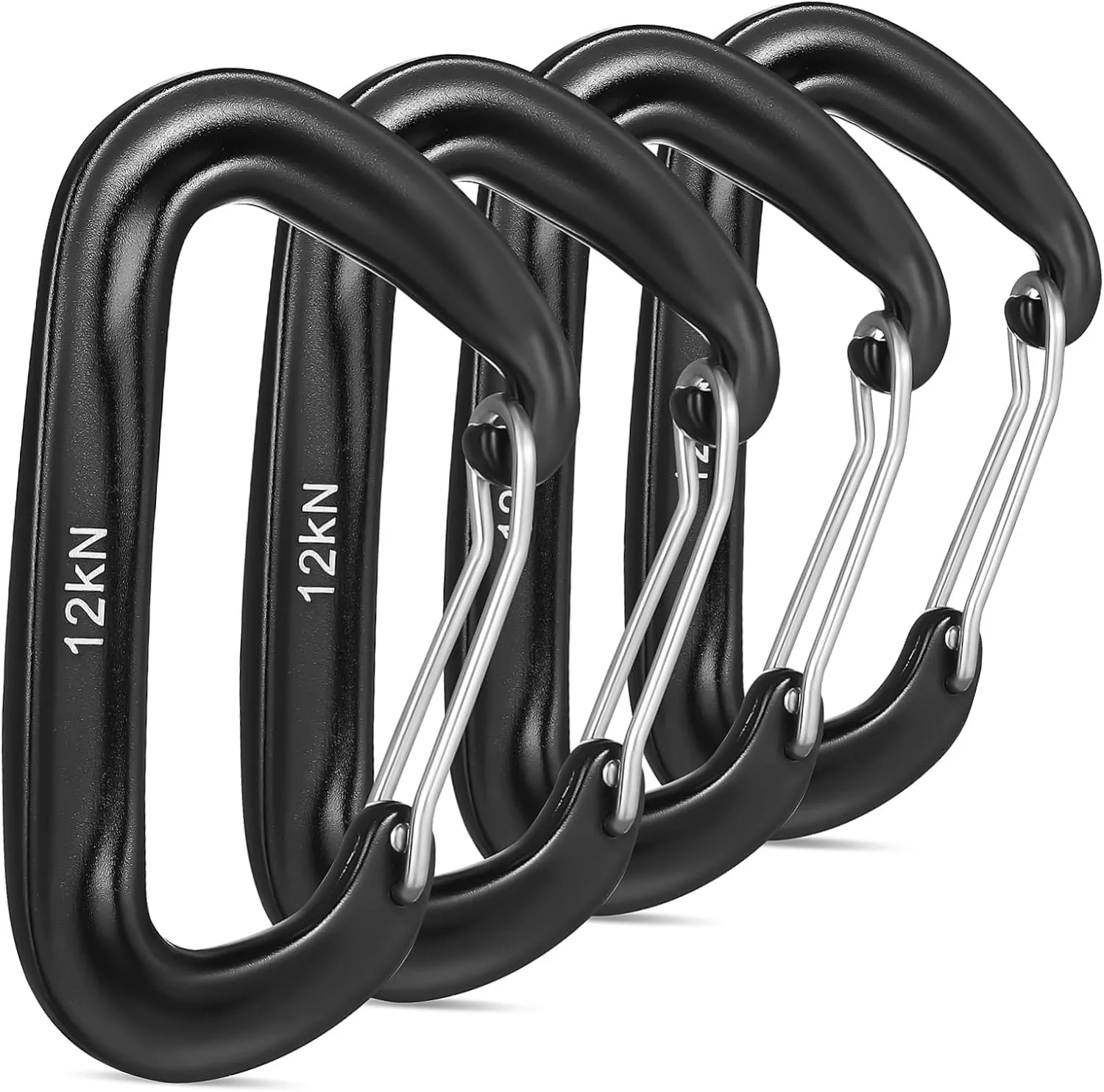 BESPORTBLE Heavy Duty Carabiner for Keys 4 Pcs 12kn Locking Carabiner Clips for Camping Hiking and Outdoor Use