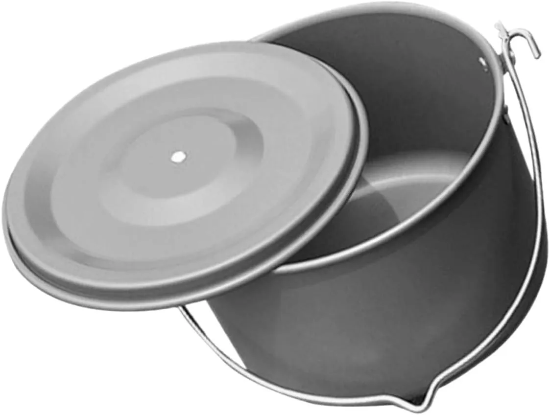 BESPORTBLE Outdoor Cooking Pot for People Portable Aluminum Campfire Cookware with Lid and Carry Bag for Camping Hiking Picnics and Family Gatherings