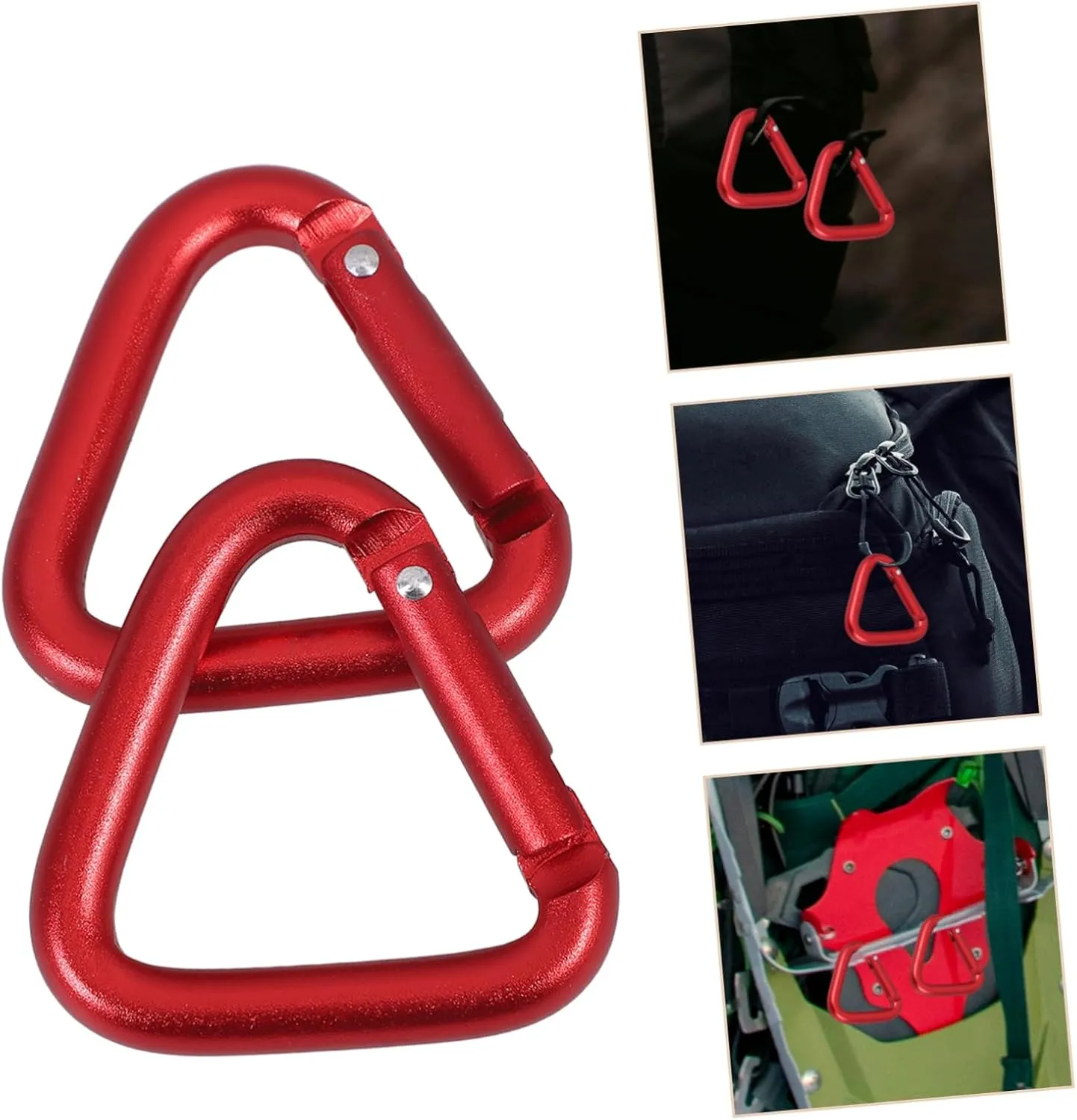 BESPORTBLE Red Convenient Triangle Carabiner Big Carabiner Clip Heavy Duty Carabiner Carabiner Hook Aluminum Alloy