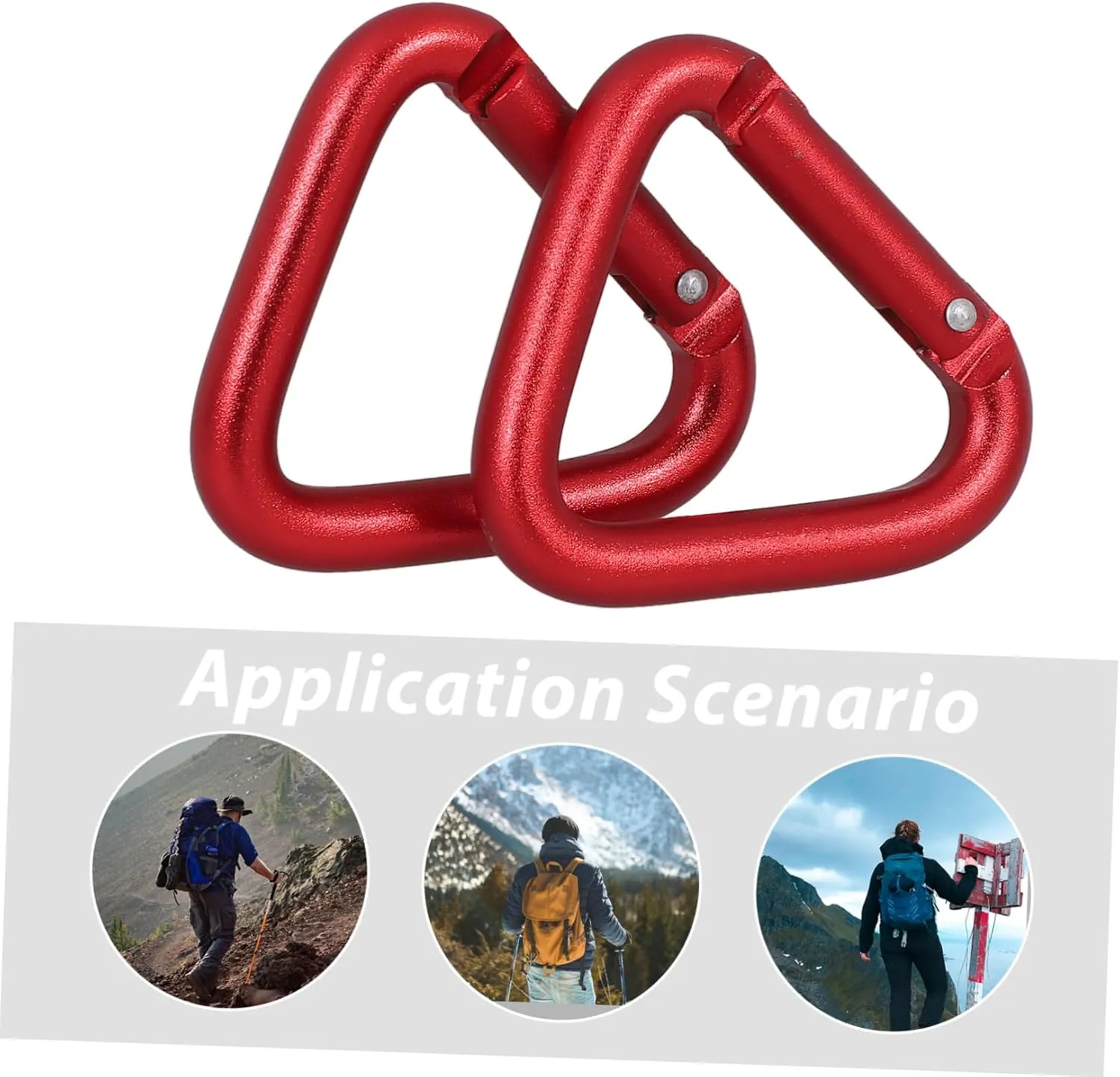 BESPORTBLE Red Convenient Triangle Carabiner Big Carabiner Clip Heavy Duty Carabiner Carabiner Hook Aluminum Alloy