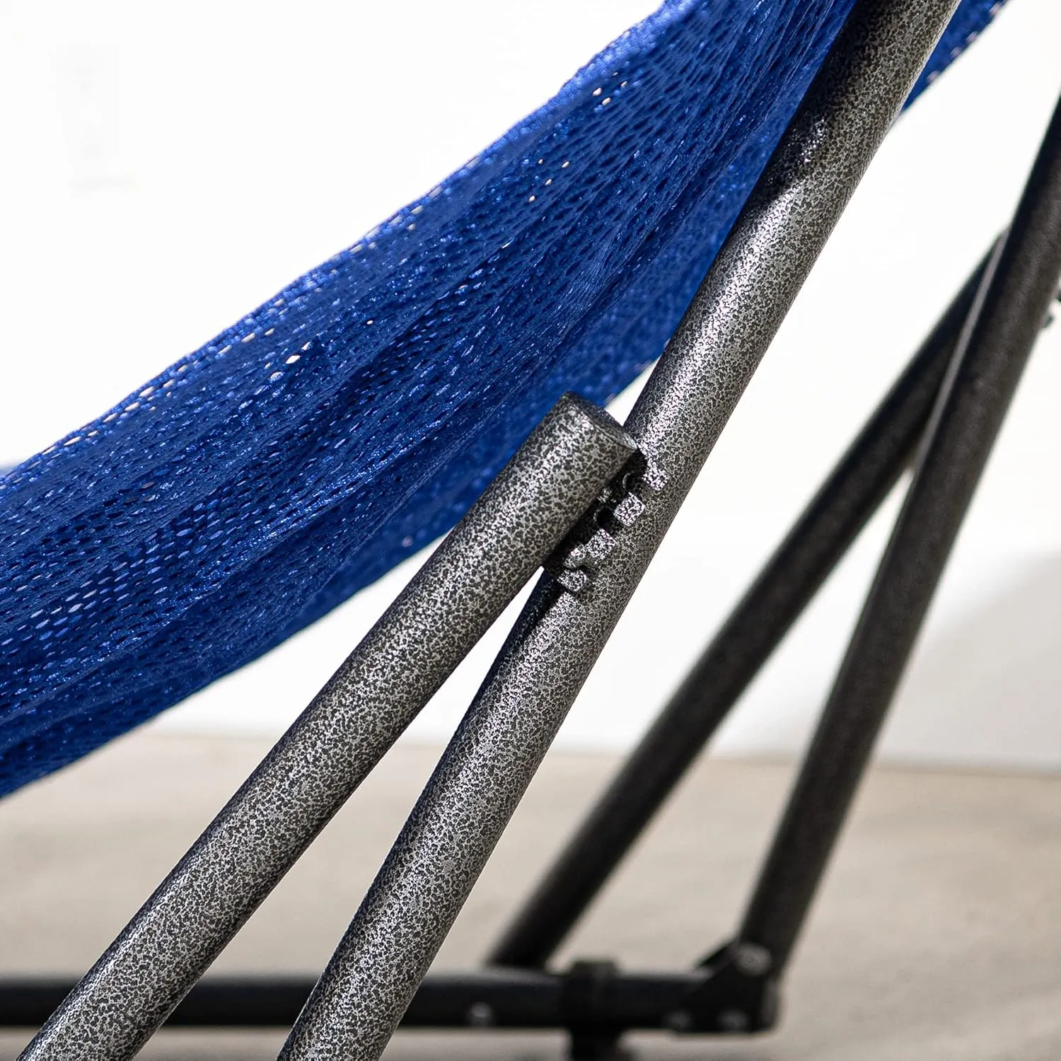 Best Home Fashion Hammock for 2 Persons with Collapsible Steel Stand 600 lbs Capacity- Portable Carrying Case, Adjustable, Perfect for Camping Beach Patio, EZ Daze Foldable Hammock with Stand- Navy