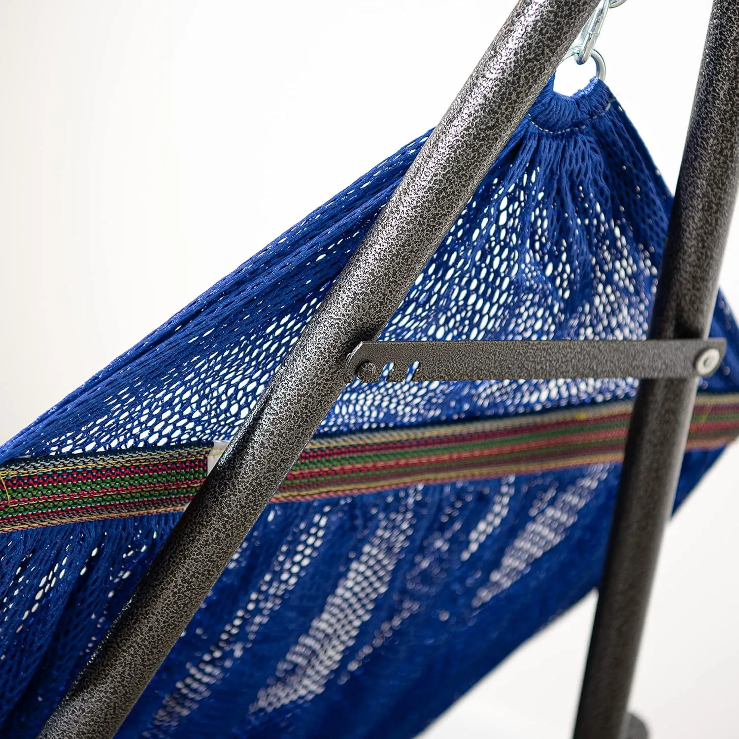 Best Home Fashion Hammock for 2 Persons with Collapsible Steel Stand 600 lbs Capacity- Portable Carrying Case, Adjustable, Perfect for Camping Beach Patio, EZ Daze Foldable Hammock with Stand- Navy