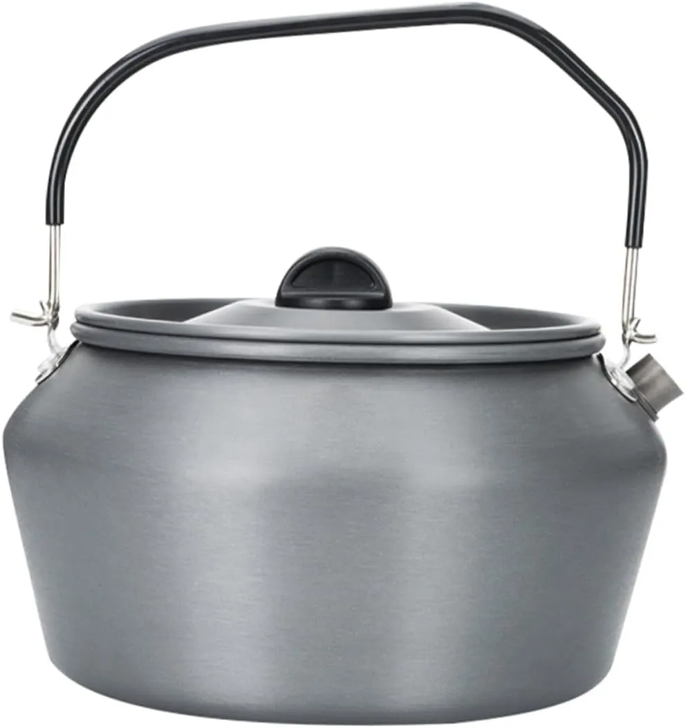 BESTonZON 1pc Outdoor Portable Water Kettle Capacity Camping Teapot with Ergonomic Handle for Smooth Pouring for Hiking Picnics and Travel