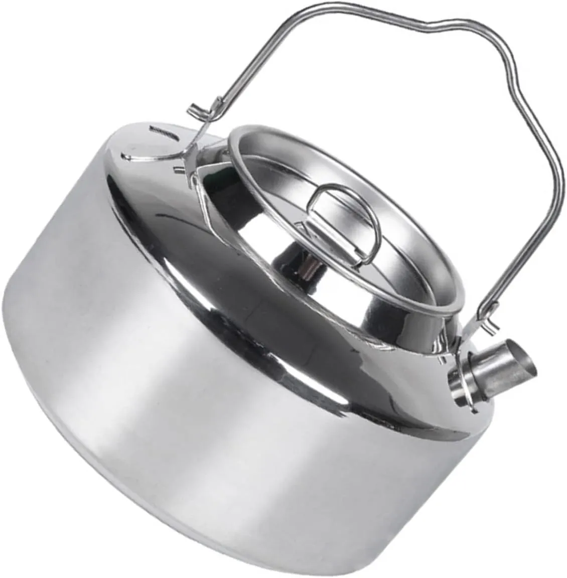 BESTonZON Professional Stainless Steel Tea Kettle Portable Camping Kettle Lockable Handle for Outdoor Cooking