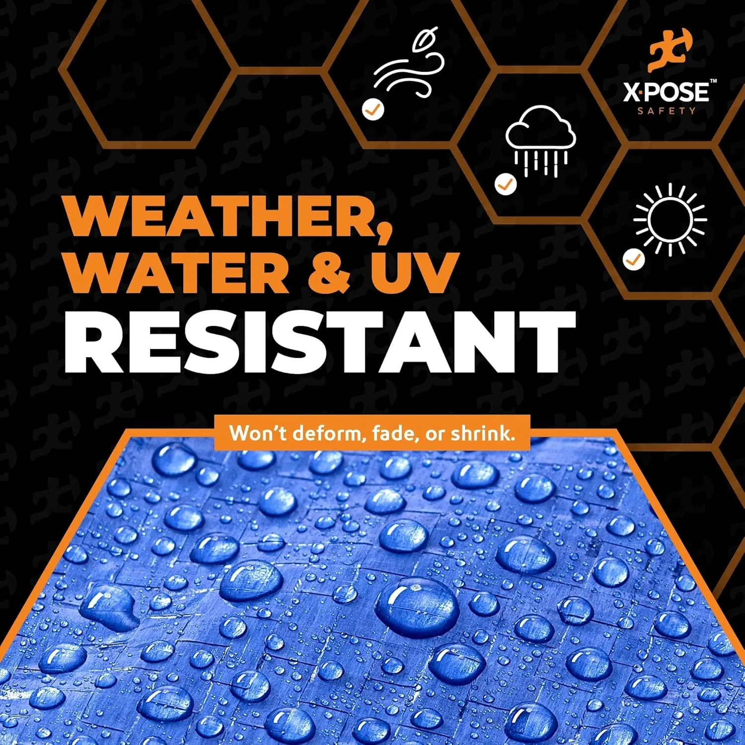 Better Blue Poly Tarp 10' x 10' (2-Pack) - Multipurpose Protective Cover - Lightweight, Durable, Waterproof, Weather Proof - 5 Mil Thick Polyethylene - by Xpose Safety