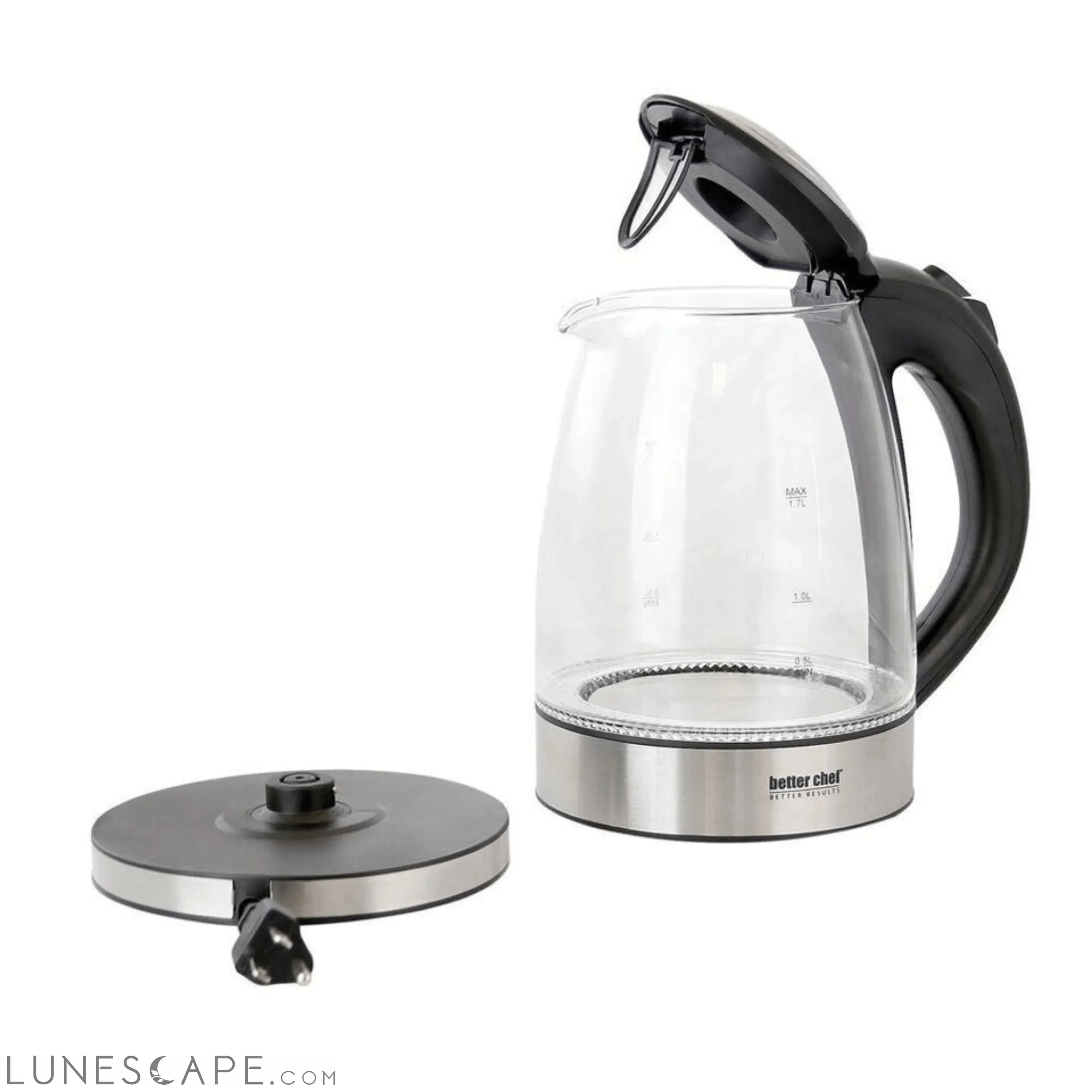Better Chef 1500W 7-Cup Cordless Electric Borosilicate Glass Kettle
