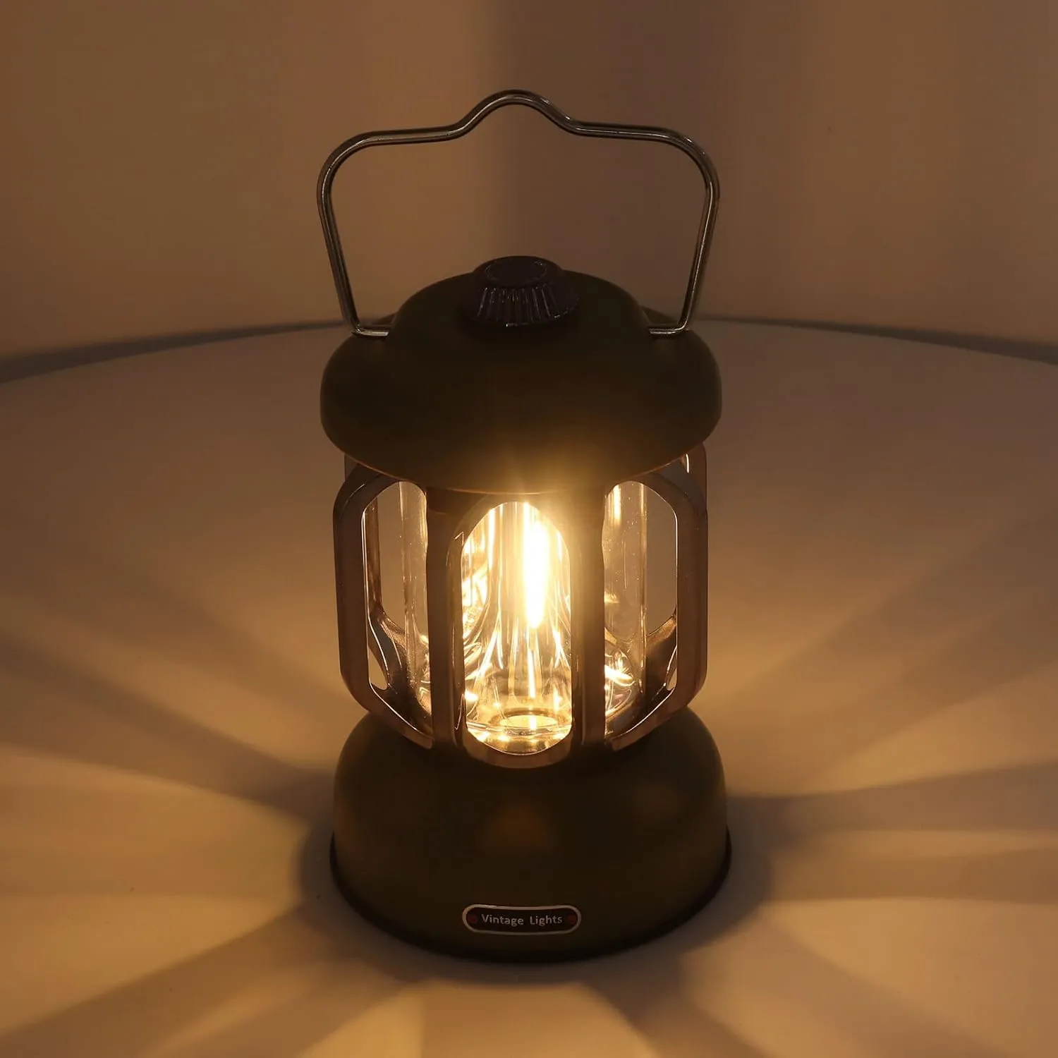BFYDOAA Retro Camping Lantern Waterproof Rechargeable Tent Lantern with 3 Light Modes,Hanging or Tabletop Camp Lights for Outdoor Yard Hiking(Green)