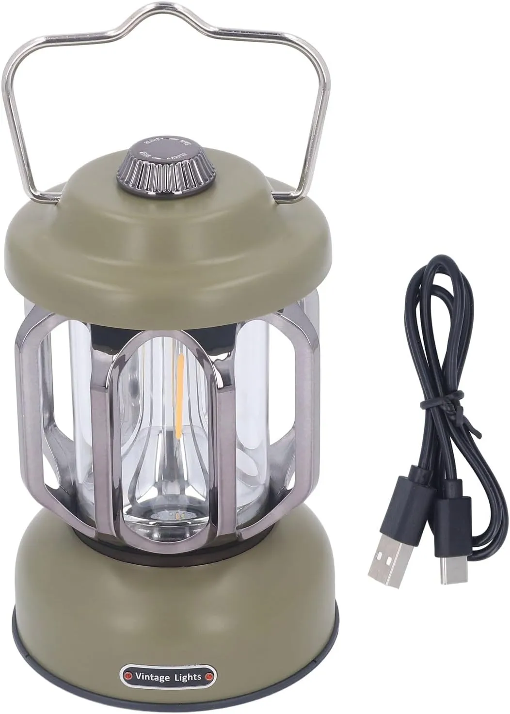 BFYDOAA Retro Camping Lantern Waterproof Rechargeable Tent Lantern with 3 Light Modes,Hanging or Tabletop Camp Lights for Outdoor Yard Hiking(Green)