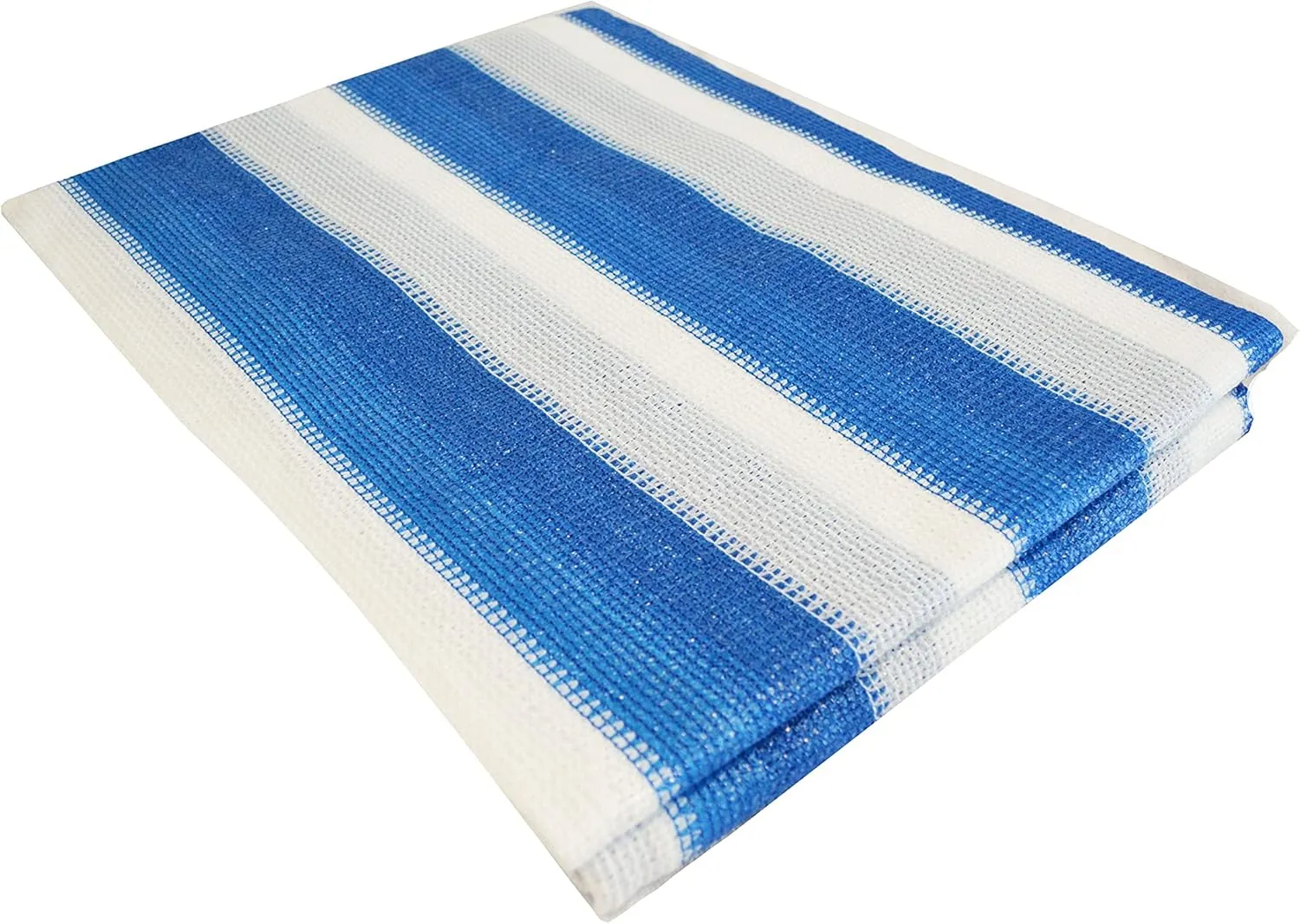 Blue and White Stripe Outdoor Shade Net Shade Panel Koi Pond Screen Mesh Tarp (Multi-Purpose Tarps) (10'x16')