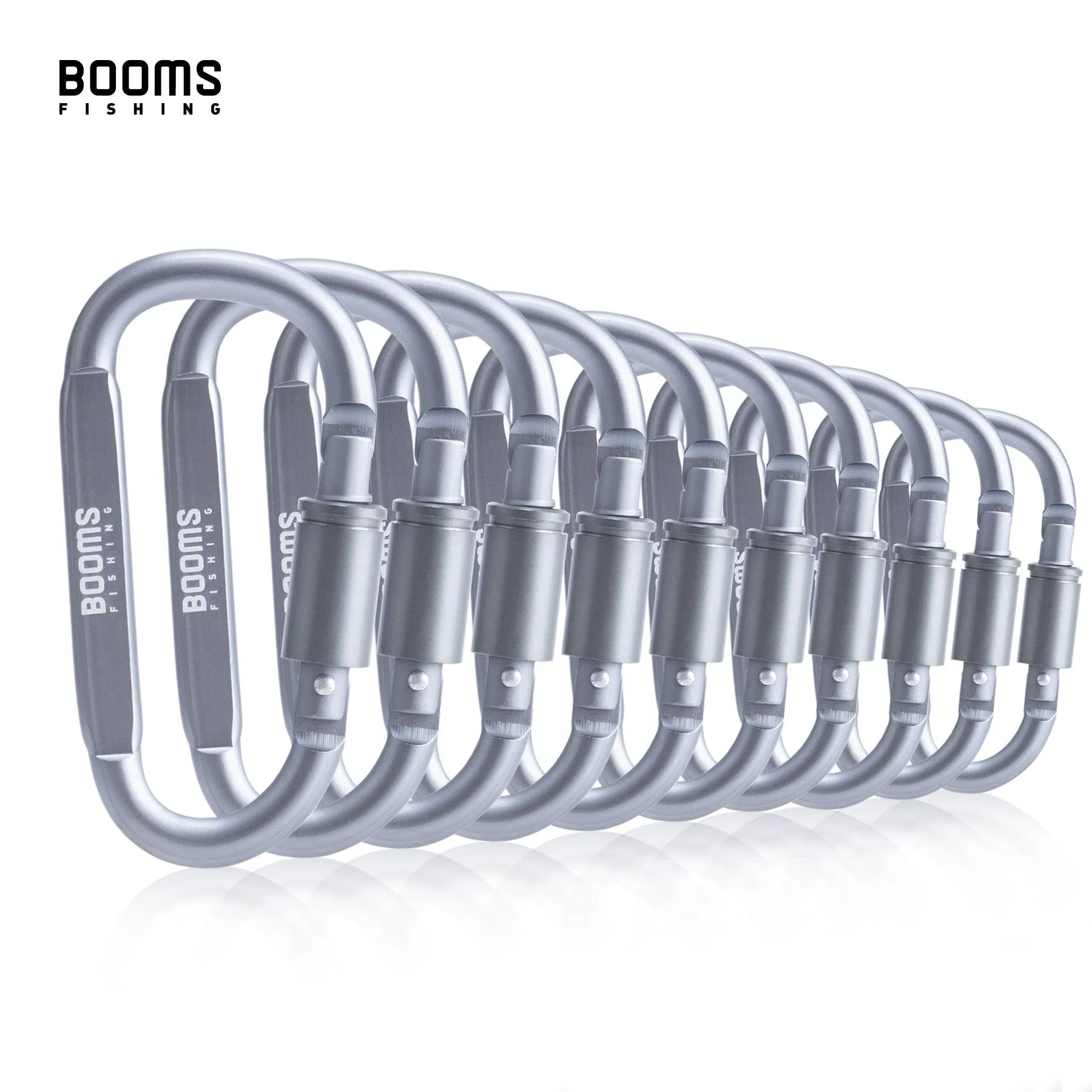 Booms Fishing 1/9Pcs Survival D-ring Carabiner Clip Screw Lock Travel Hook Aluminum Aalloy Buckle Carabiner Camp Equipment