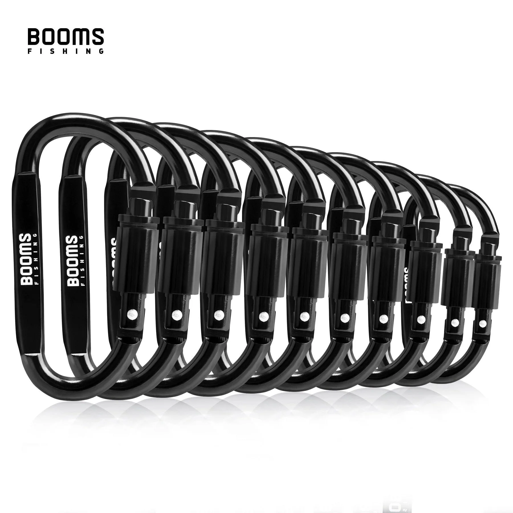 Booms Fishing 1/9Pcs Survival D-ring Carabiner Clip Screw Lock Travel Hook Aluminum Aalloy Buckle Carabiner Camp Equipment