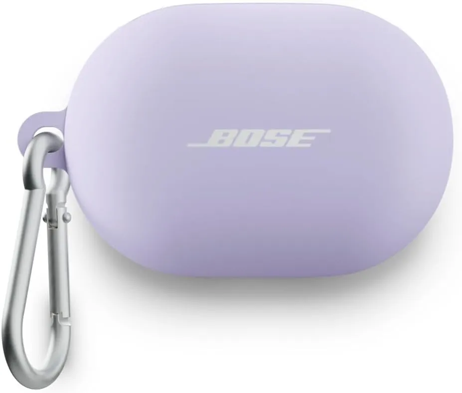 Bose QuietComfort Earbuds Silicone Case Cover, Protective Silicone Exterior, with Aluminum Carabiner for Convenient Carrying, Chilled Lilac