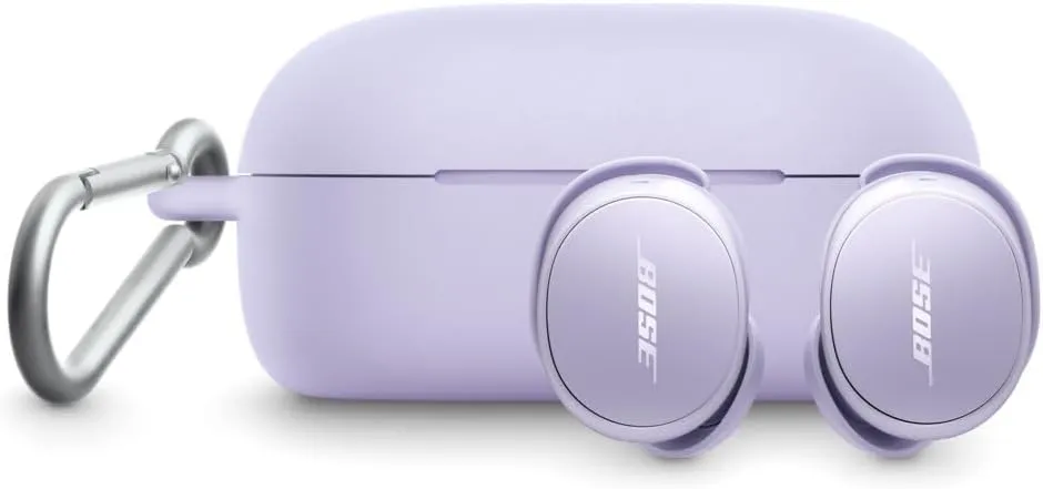 Bose QuietComfort Earbuds Silicone Case Cover, Protective Silicone Exterior, with Aluminum Carabiner for Convenient Carrying, Chilled Lilac