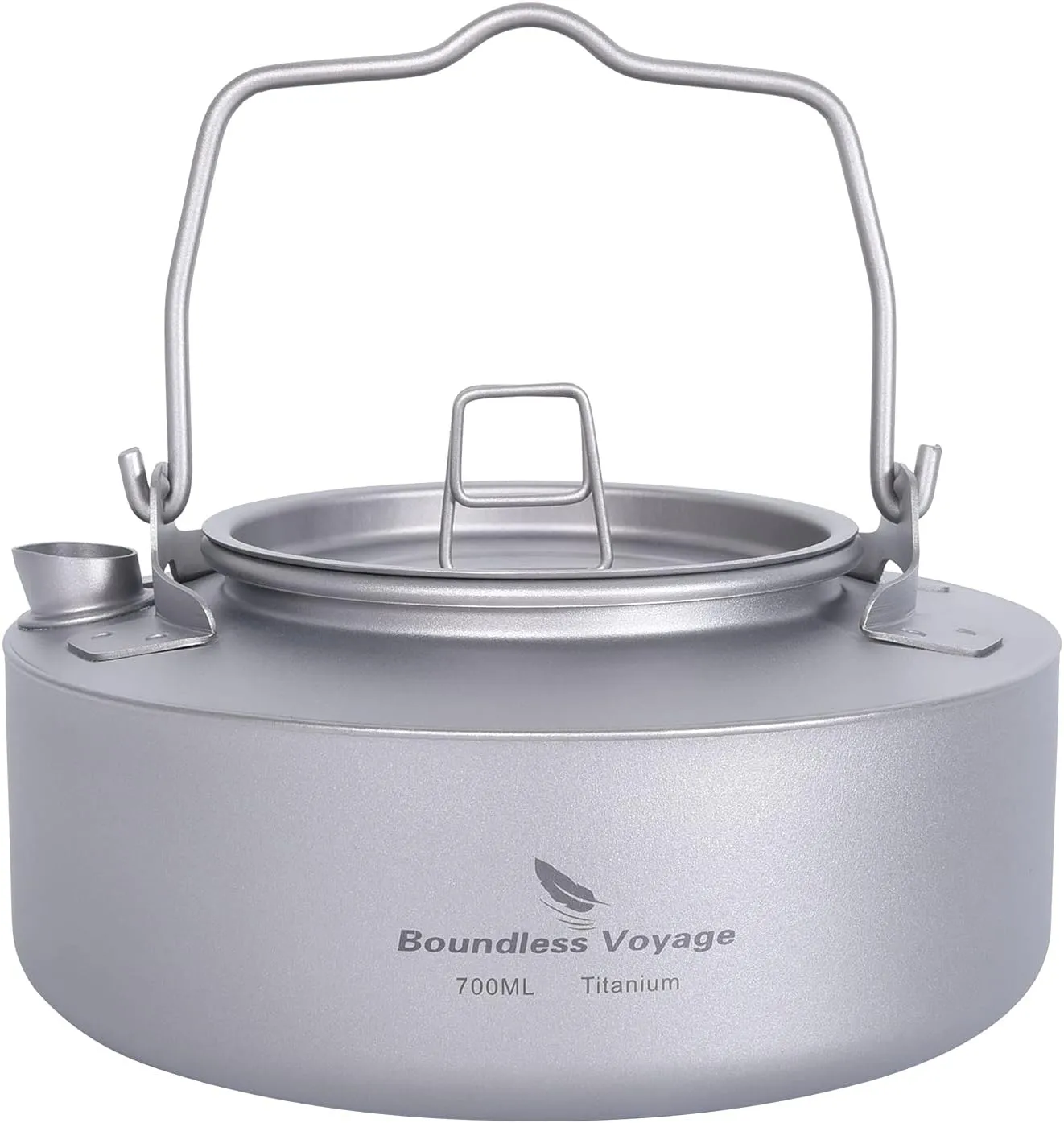 Boundless Voyage Camping Single-Layer Coffee Cup & Titanium Kettle with Folding Handle Filter Big Capacity Pot Outdoor Tableware Drinkware