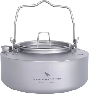 Boundless Voyage Camping Single-Layer Coffee Cup & Titanium Kettle with Folding Handle Filter Big Capacity Pot Outdoor Tableware Drinkware