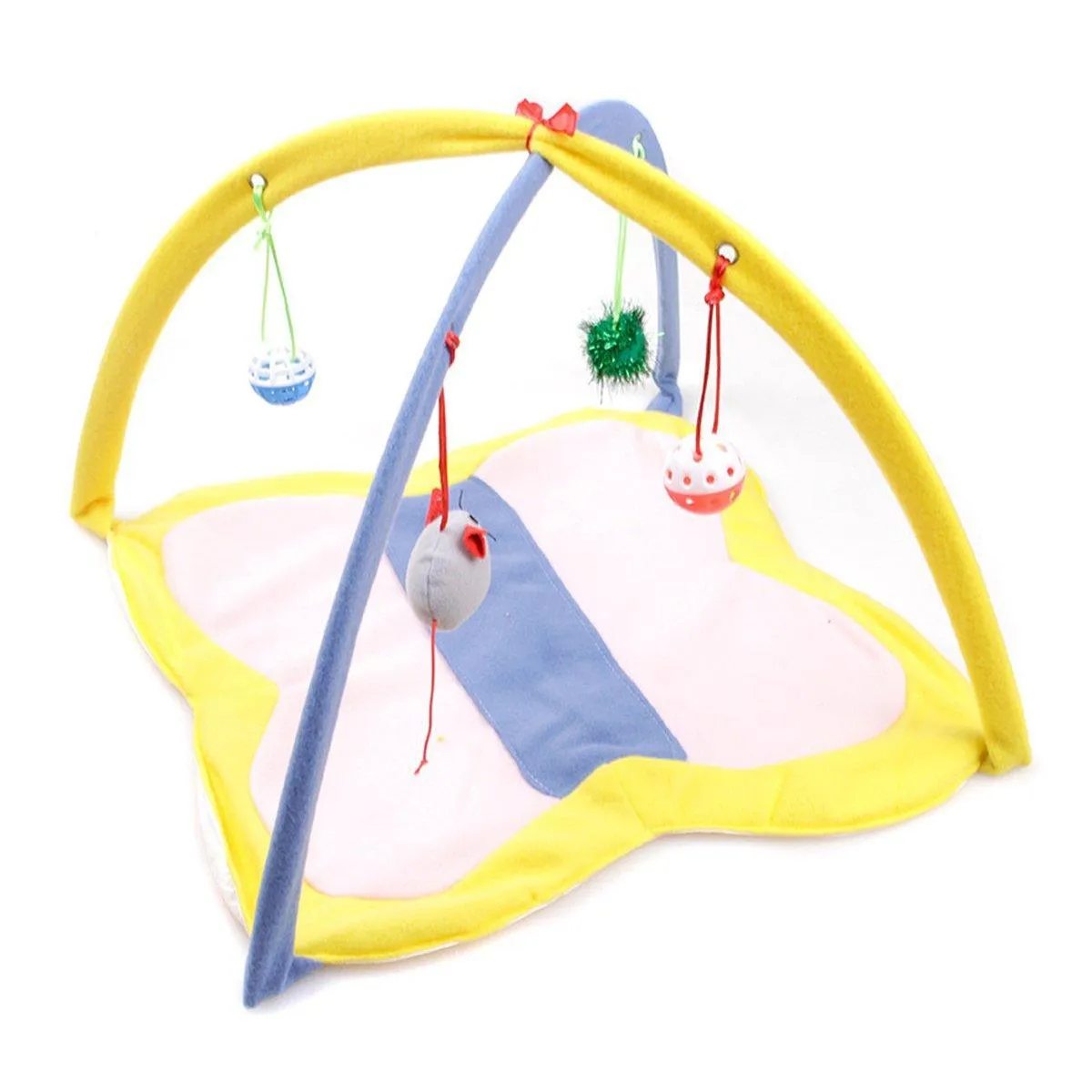 Breathable Pet Hammock Cat Bed with Fun Cartoon Bell Toy Cat Tent Supplies