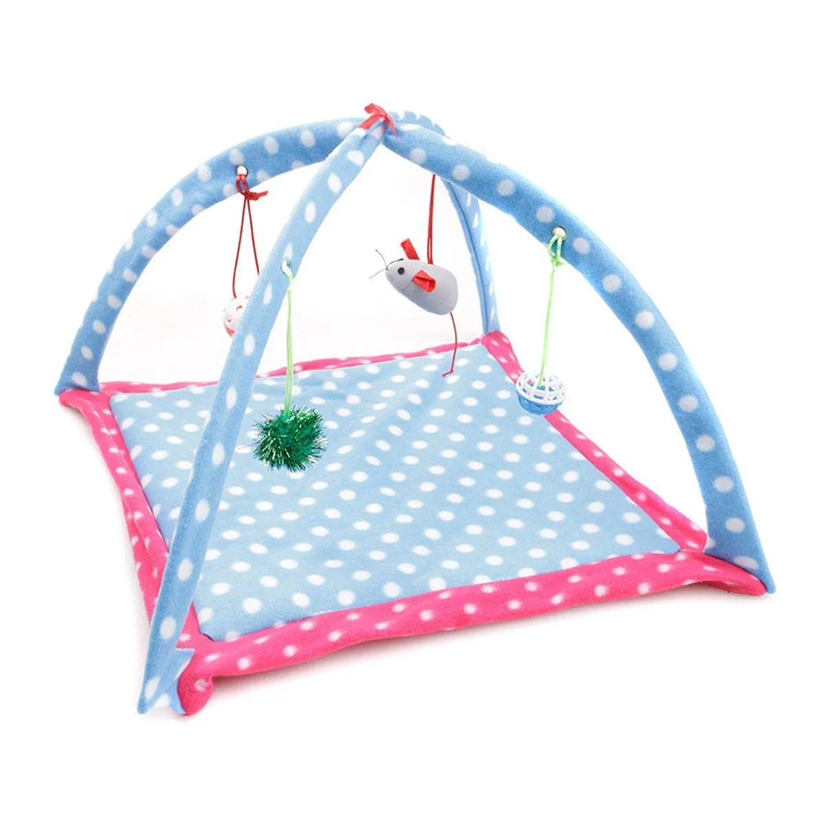 Breathable Pet Hammock Cat Bed with Fun Cartoon Bell Toy Cat Tent Supplies