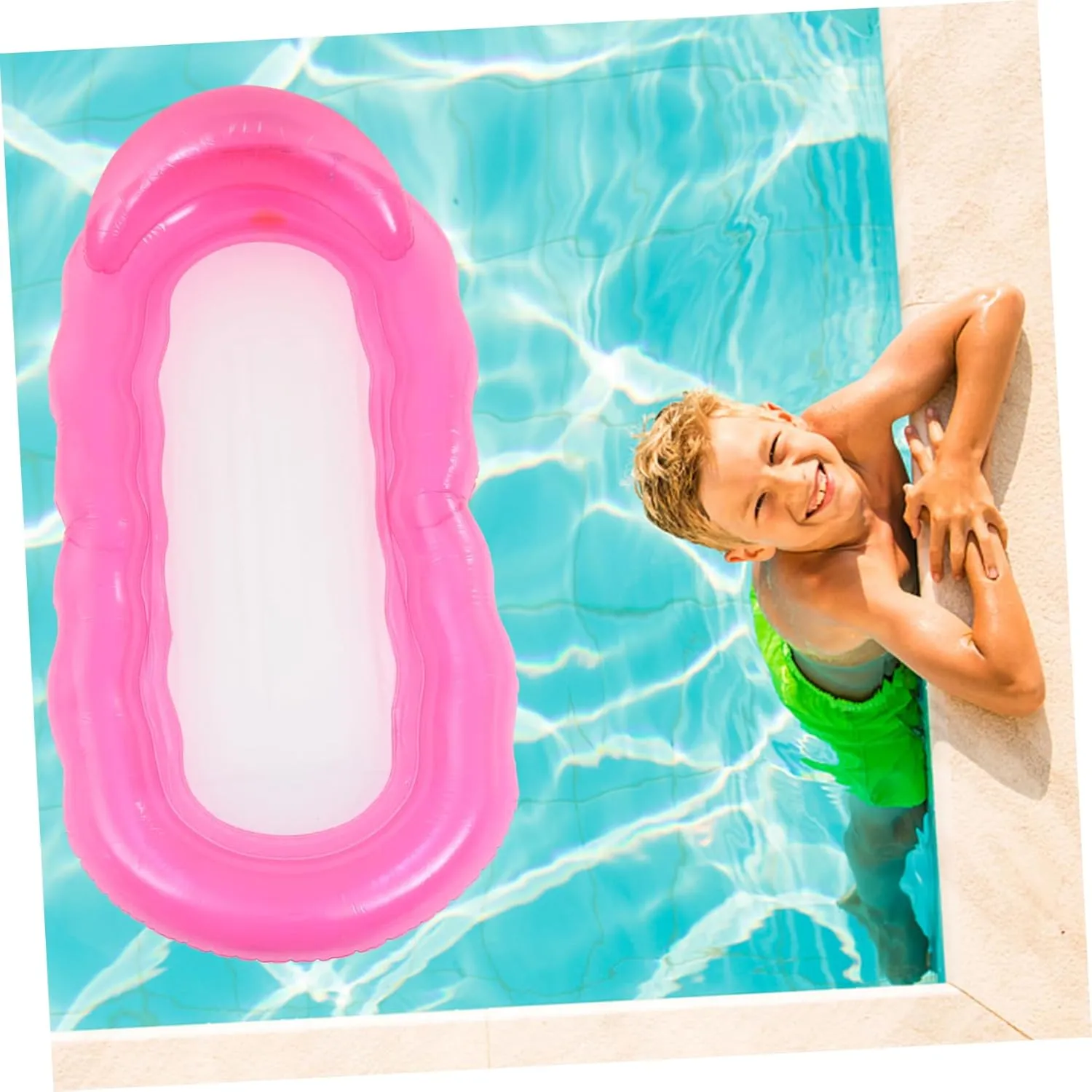 Breathable Pool Floating Chair Inflatable Pool Cushion Foldable Floating Hammock Pool Recliner Pool