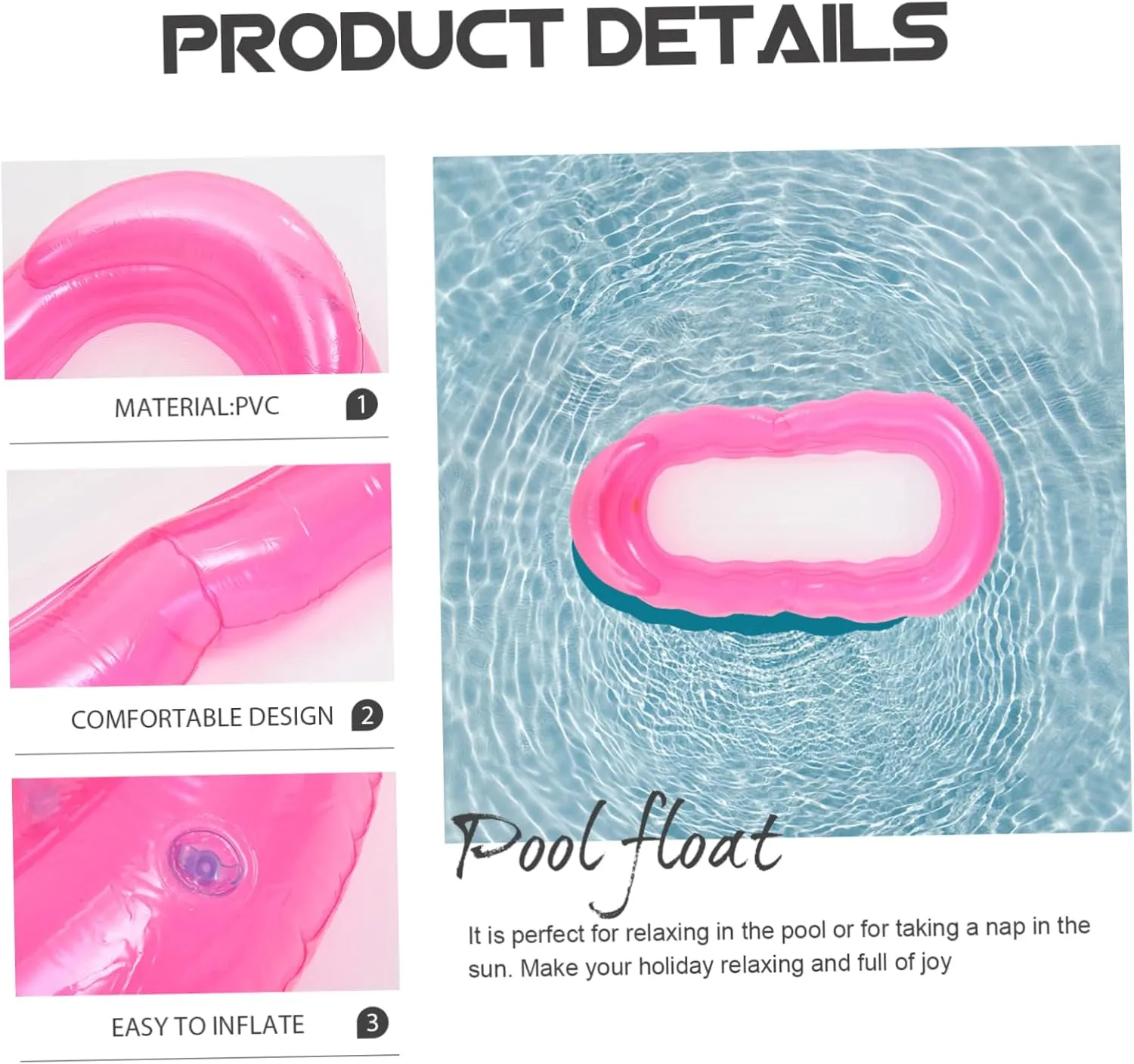 Breathable Pool Floating Chair Inflatable Pool Cushion Foldable Floating Hammock Pool Recliner Pool