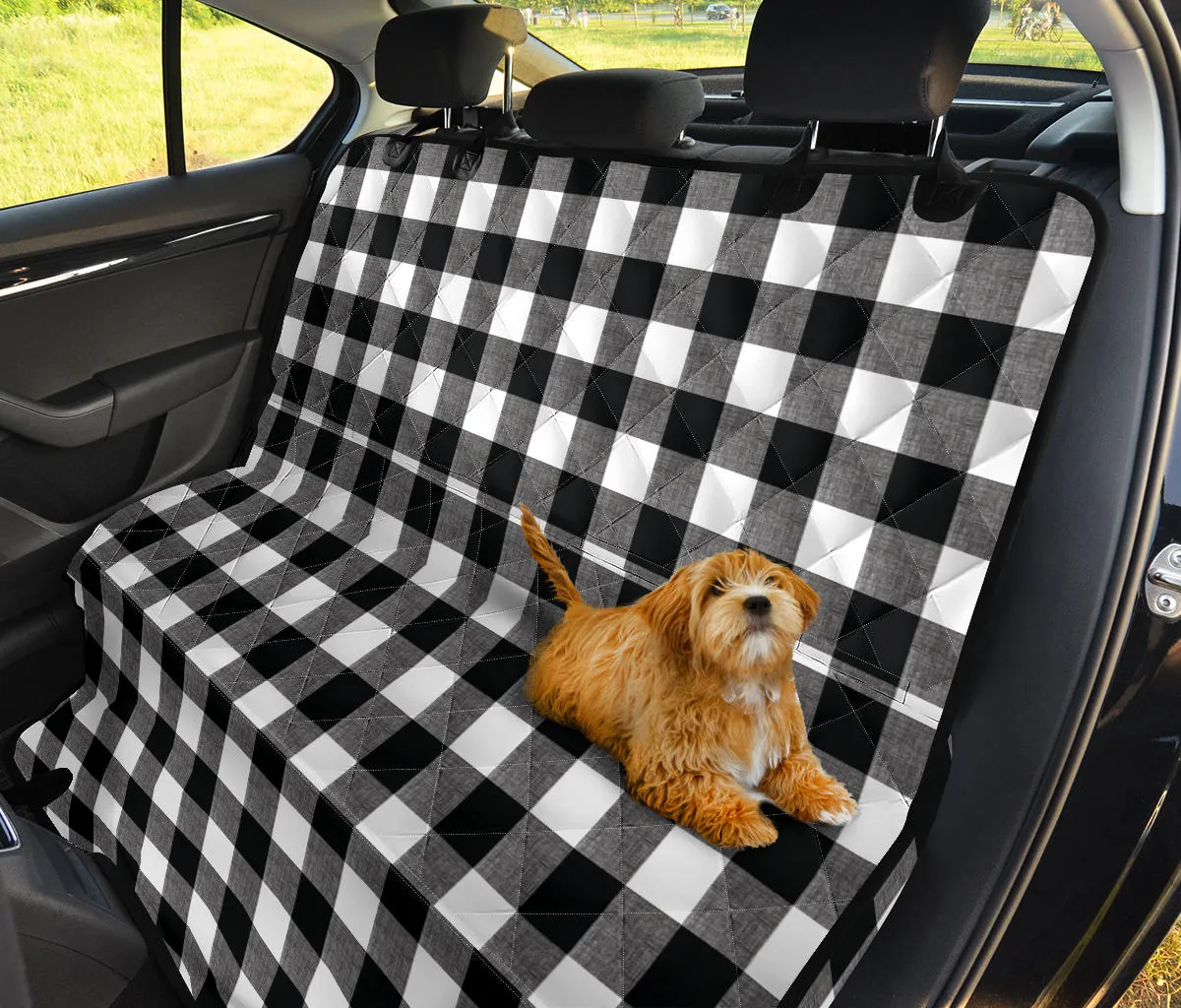 Buffalo Check Dog Hammock Back Seat Cover For Pets