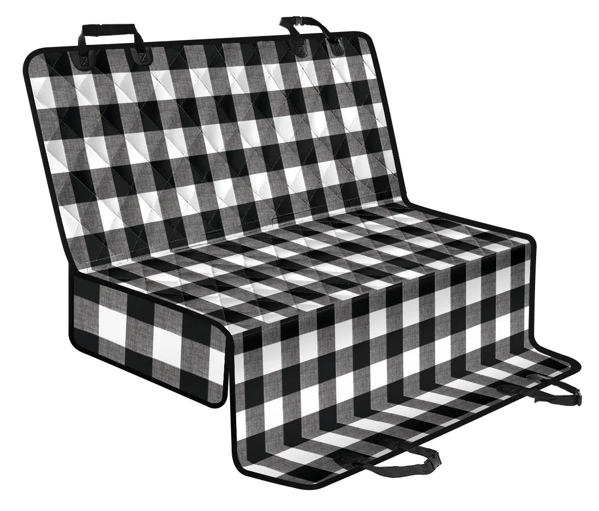 Buffalo Check Dog Hammock Back Seat Cover For Pets
